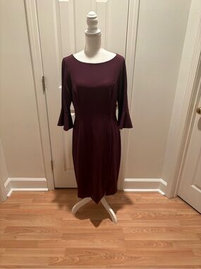 White House Black Market Plum Midi Sheath Dress